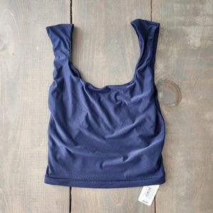 NWT Aerie Smoothez Navy Blue Crop Tank - Size XS